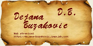 Dejana Buzaković vizit kartica